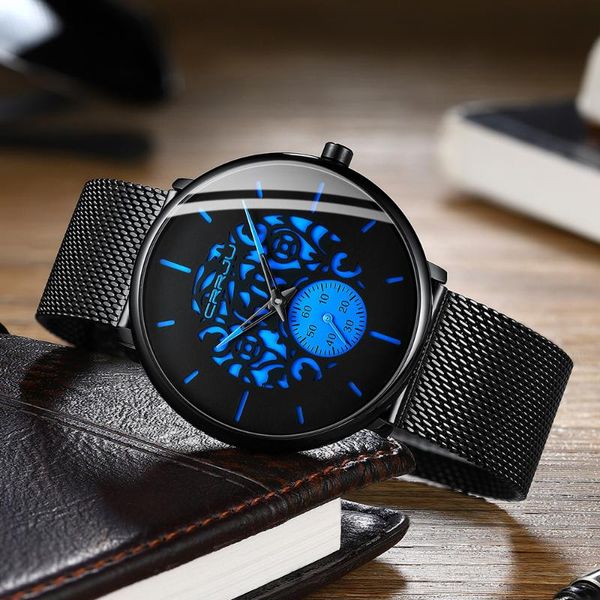 wristwatches crrju fashion blue men watch famous dress wrist watches engraved dial design quartz clock relogio masculino, Slivery;brown
wristwatches crrju fashion blue men watch famous dress wrist watches engraved dial design quartz clock relogio masculino, Slivery;brown