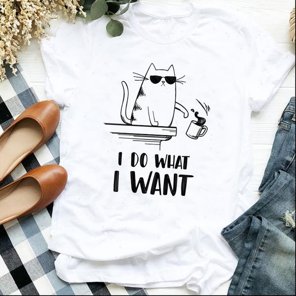 cat funny coffee women t shirts short sleeve cute print tee clothes graphic, White
cat funny coffee women t shirts short sleeve cute print tee clothes graphic, White
