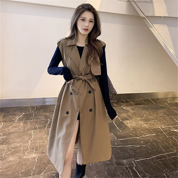 women's trench coats female coat for fall, mostly long sleeveless with a belt and wind-cutting trend b627 pbu7, Tan;black
women's trench coats female coat for fall, mostly long sleeveless with a belt and wind-cutting trend b627 pbu7, Tan;black