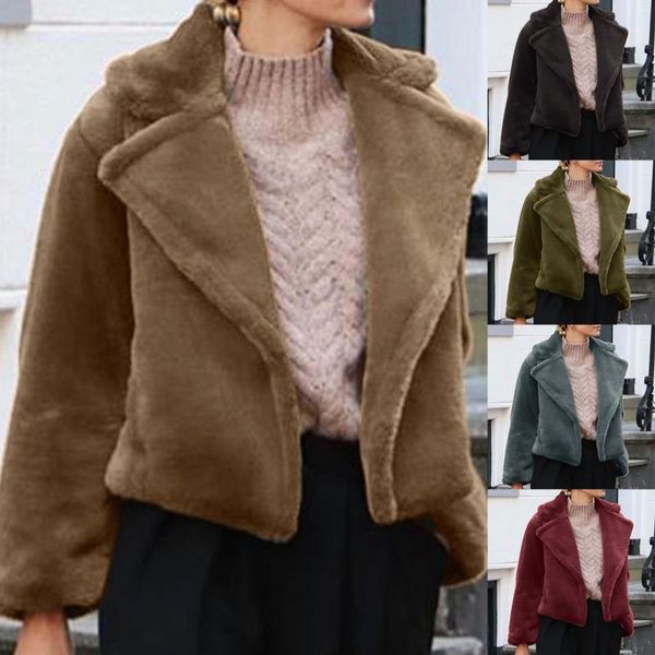 women's wool & blends ladies fashion imitation furs turn down collar overcoat winter warm simple solid color coat long sleeve thick sho, Black
women's wool & blends ladies fashion imitation furs turn down collar overcoat winter warm simple solid color coat long sleeve thick sho, Black