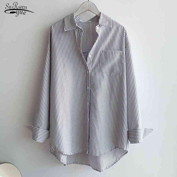 casual vintage women clothing office striped shirt blouses single-breasted loose blouse femme blusas 13057 210508, White
casual vintage women clothing office striped shirt blouses single-breasted loose blouse femme blusas 13057 210508, White