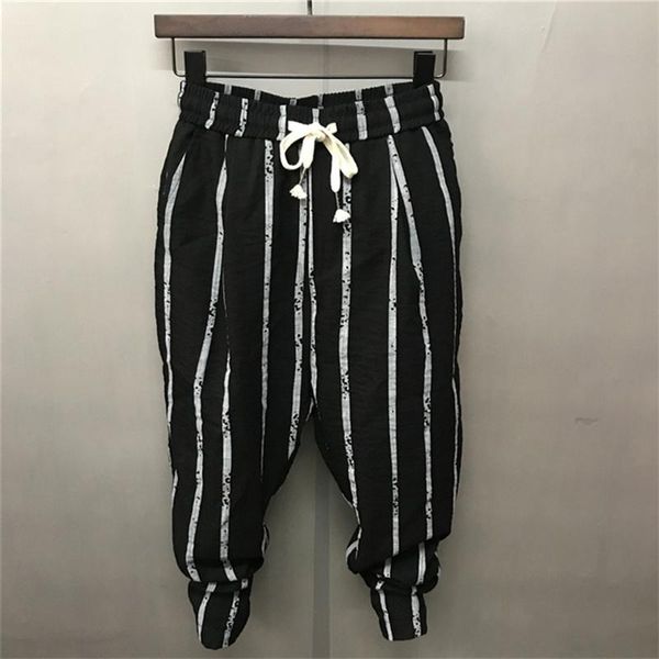 men's pants 2021 black and white stripes harem cotton linen casual south korea slim lightweight pencil trousers summer
men's pants 2021 black and white stripes harem cotton linen casual south korea slim lightweight pencil trousers summer