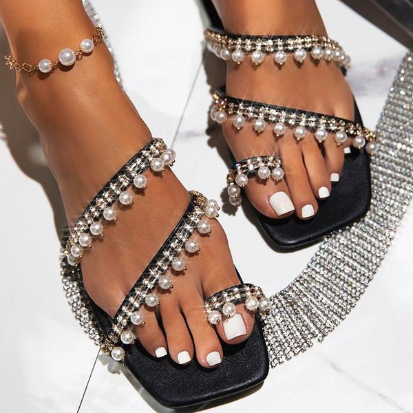 slippers plus size 43 women 2021 bohemian pearl flat bottom sandals summer open toe ladies shoes crystal flip flops s327, Black
slippers plus size 43 women 2021 bohemian pearl flat bottom sandals summer open toe ladies shoes crystal flip flops s327, Black
