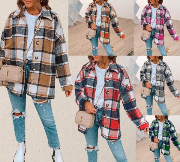 women's jackets autumn plaid jacket colorblock women 2021 loose casual long botton ladies woman female overshirt winter coats shirt top, Black;brown
women's jackets autumn plaid jacket colorblock women 2021 loose casual long botton ladies woman female overshirt winter coats shirt top, Black;brown