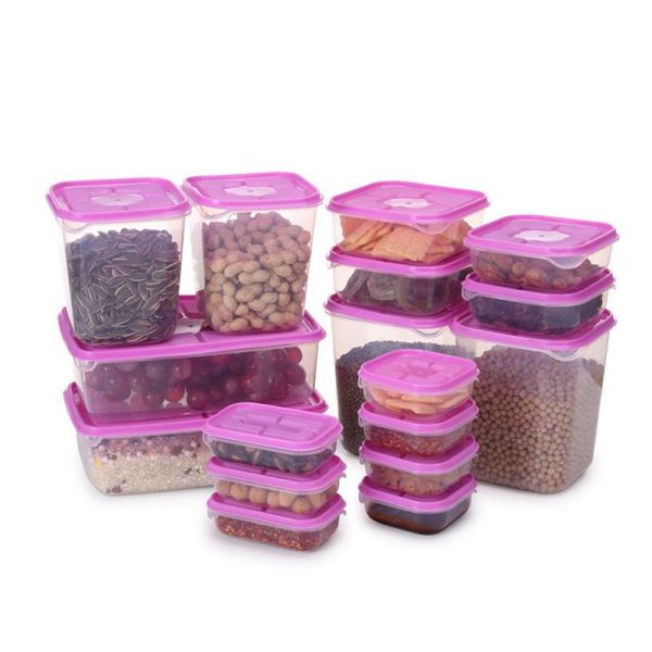 storage bottles & jars boxes 17 pcs/set plastic box sealed crisper refrigerator preservation container kitchen tools
storage bottles & jars boxes 17 pcs/set plastic box sealed crisper refrigerator preservation container kitchen tools