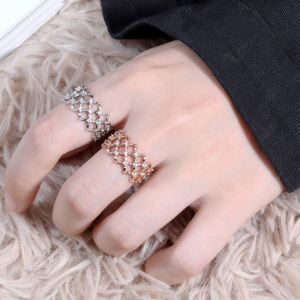 women's korean gold plated geometric electroplating ring simulation diamond handpiece strength micro zircon inlay, Silver
women's korean gold plated geometric electroplating ring simulation diamond handpiece strength micro zircon inlay, Silver