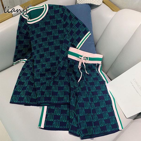 women's tracksuits korean fashion shorts summer loose casual letter jacquard ice silk knitted women two piece sportswear, Gray
women's tracksuits korean fashion shorts summer loose casual letter jacquard ice silk knitted women two piece sportswear, Gray