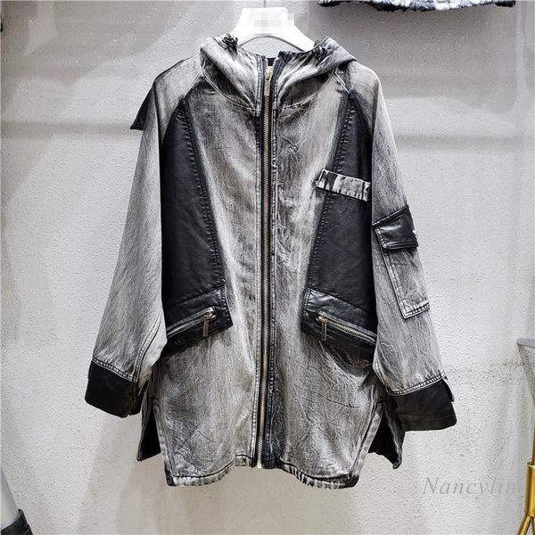 women's jackets european stretwear long denim coat women and men 2021 autumn sleeve loose black grey jean harajuku, Black;brown
women's jackets european stretwear long denim coat women and men 2021 autumn sleeve loose black grey jean harajuku, Black;brown