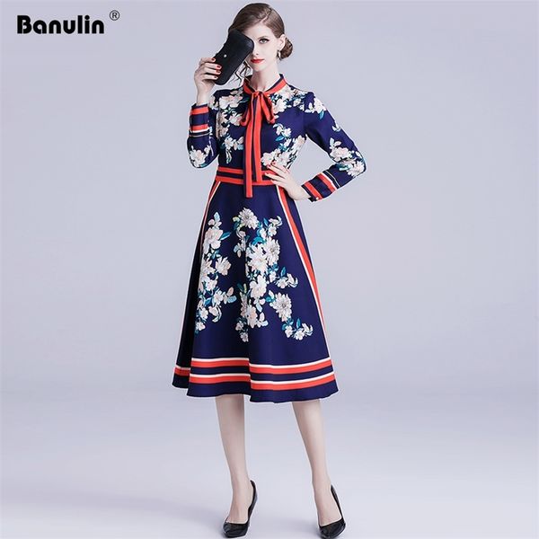 banulin spring fashion designer runway dress women's long sleeve bow collar multicolor floral print vintage vestidos 210603, Black;gray
banulin spring fashion designer runway dress women's long sleeve bow collar multicolor floral print vintage vestidos 210603, Black;gray