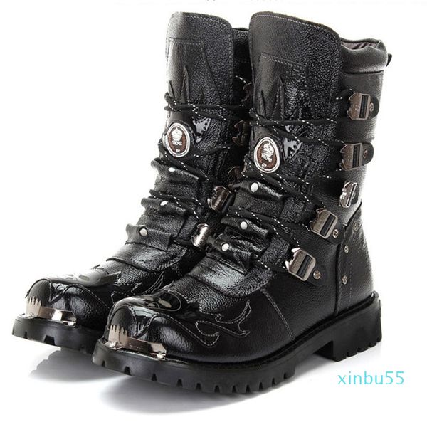 army boots men military boots leather winter black cowboy snow metal gothic punk male shoes
army boots men military boots leather winter black cowboy snow metal gothic punk male shoes