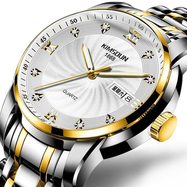 wristwatches 2021 creative stainless steel band fashion diamond luminous dual calendar watch men's waterproof student quartz, Slivery;brown
wristwatches 2021 creative stainless steel band fashion diamond luminous dual calendar watch men's waterproof student quartz, Slivery;brown