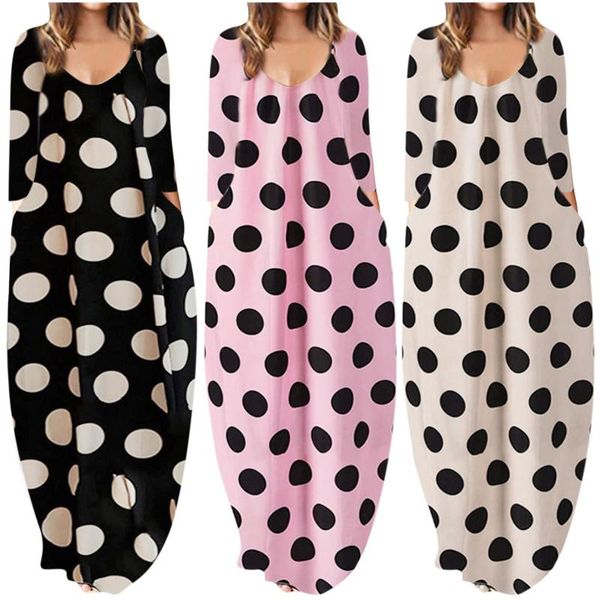 casual dresses women dot print maxi summer sundress party beach long robe elegant female o neck woman 2021 d9, Black;gray
casual dresses women dot print maxi summer sundress party beach long robe elegant female o neck woman 2021 d9, Black;gray