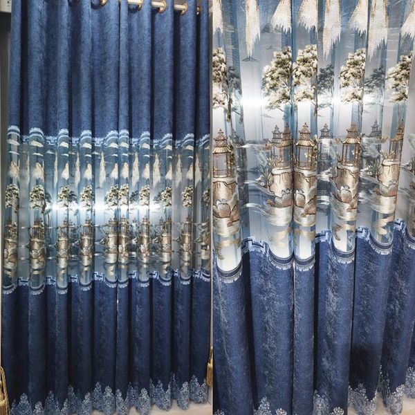 curtain & drapes european style curtains for living dining room bedroom blue embroidered valances finished product customization
curtain & drapes european style curtains for living dining room bedroom blue embroidered valances finished product customization