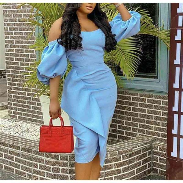 blue knee length dress women off shoulder lanterm sleeves bodycon ruffles plus size evening party clubewear dresses xxl 210527, Black;gray
blue knee length dress women off shoulder lanterm sleeves bodycon ruffles plus size evening party clubewear dresses xxl 210527, Black;gray