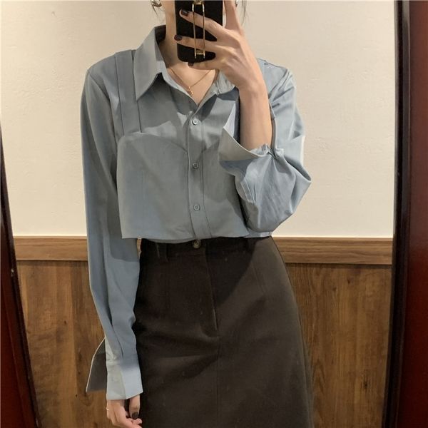 dress stylish minimalist solid female high street lady basic blouses chic elegance women loose all match shirts nbmd, White
dress stylish minimalist solid female high street lady basic blouses chic elegance women loose all match shirts nbmd, White