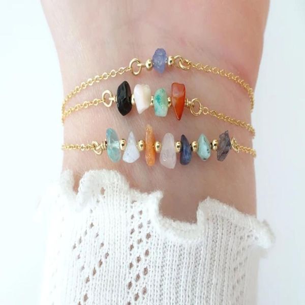 link, chain 2021 summer exquisite color natural gravel bracelet women's fashion simple jewelry factory direct sales, Black
link, chain 2021 summer exquisite color natural gravel bracelet women's fashion simple jewelry factory direct sales, Black