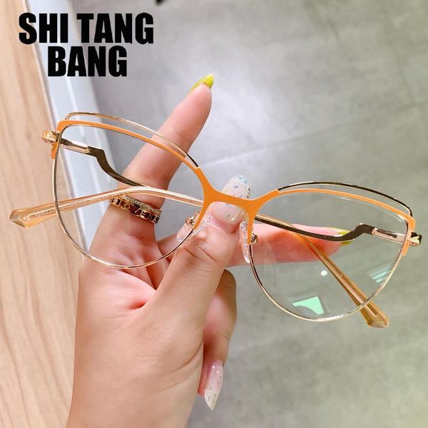 sunglasses retro two-color cat eye anti-blue light metal glasses frame ladies optical fashion computer eyewear 2021, White;black
sunglasses retro two-color cat eye anti-blue light metal glasses frame ladies optical fashion computer eyewear 2021, White;black