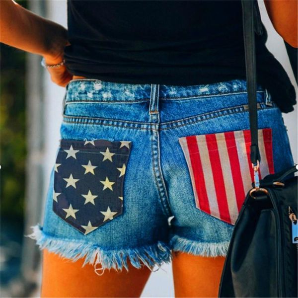 low waist hole womens short tassel denim american flag patchwork streetwear stretch button bottoms straight jeans, White;black
low waist hole womens short tassel denim american flag patchwork streetwear stretch button bottoms straight jeans, White;black