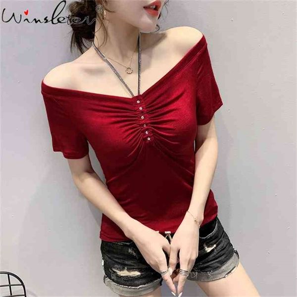 summer european clothes t-shirt fashion off shoulder halter diamonds women short sleeve all match tees t13803a 210421, White
summer european clothes t-shirt fashion off shoulder halter diamonds women short sleeve all match tees t13803a 210421, White