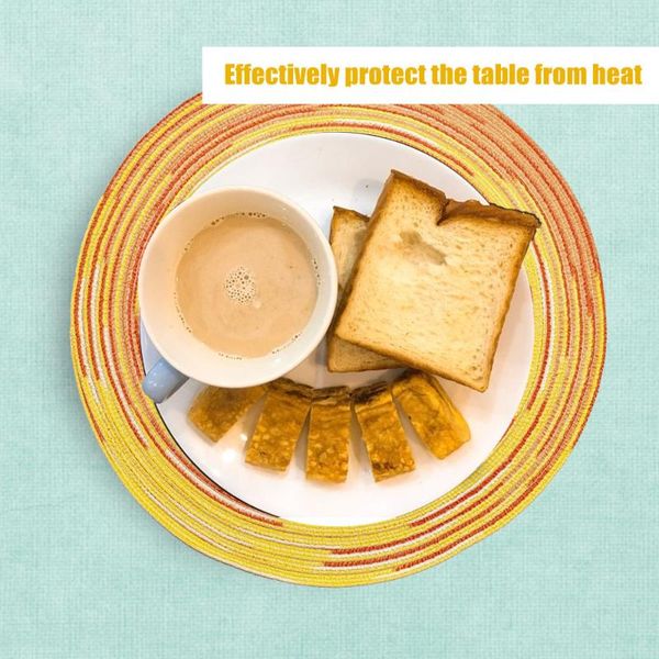 mats & pads 4pcs round braided placemats 15 inch table washable weave place heat resistant anti-skidding pad
mats & pads 4pcs round braided placemats 15 inch table washable weave place heat resistant anti-skidding pad