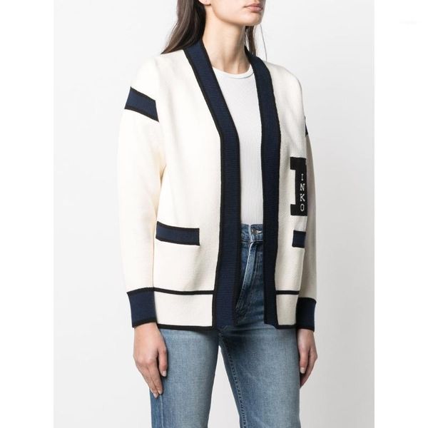 italy pk spring and summer white women's v-neck letter printing long sleeve pocket knitting casual cardigan sweater coat jackets, Black;brown
italy pk spring and summer white women's v-neck letter printing long sleeve pocket knitting casual cardigan sweater coat jackets, Black;brown