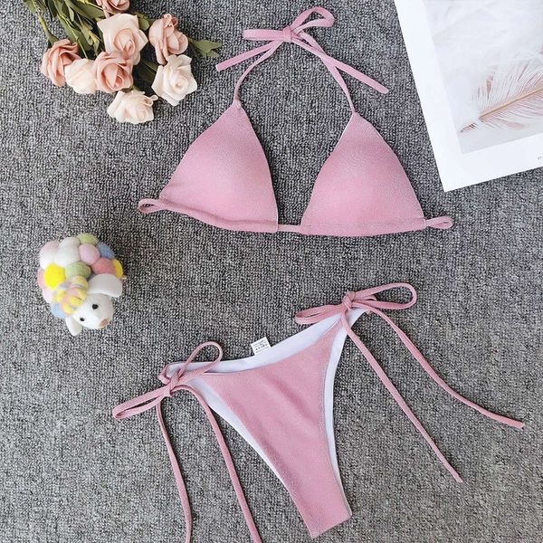 bright bikini with simple style women's split swimsuit triangl swimwear, White;black
bright bikini with simple style women's split swimsuit triangl swimwear, White;black