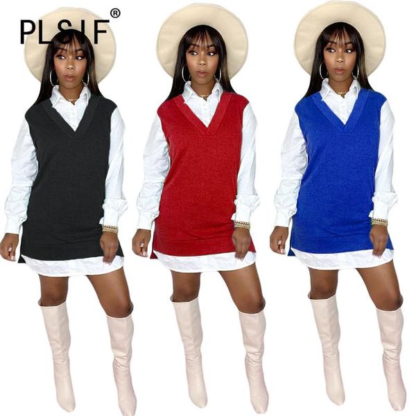 casual dresses european style women mini dress sweet full sleeve short female club vestidos, Black;gray
casual dresses european style women mini dress sweet full sleeve short female club vestidos, Black;gray