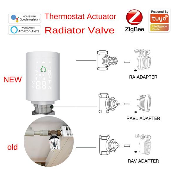 smart home control tuya zigbee 3.0 radiator valve scheduled thermostat actuator temperature controller with ra rav ravl adapter support alex
smart home control tuya zigbee 3.0 radiator valve scheduled thermostat actuator temperature controller with ra rav ravl adapter support alex