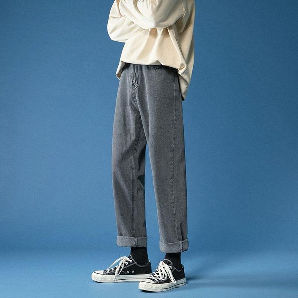 men's jeans cotton straight fashion solid color retro casual men streetwear korean loose hip-hop denim trousers mens, Blue
men's jeans cotton straight fashion solid color retro casual men streetwear korean loose hip-hop denim trousers mens, Blue