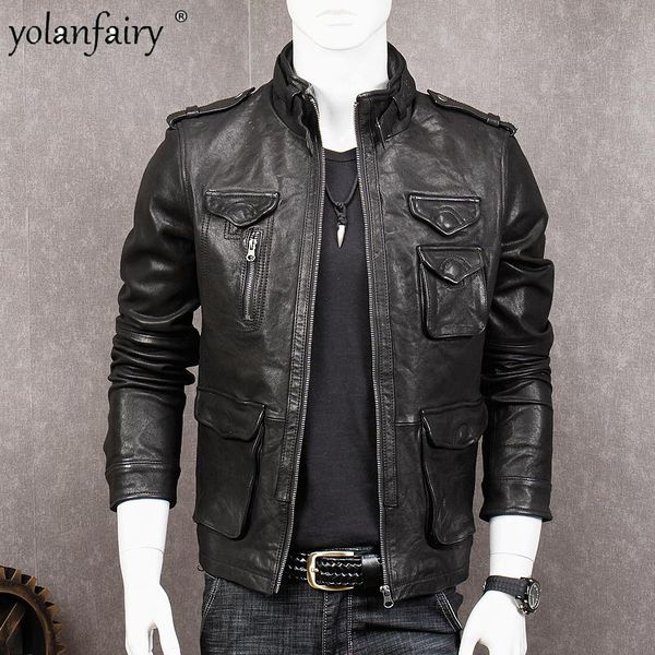 men's leather & faux genuine jacket motorcycle men goatskin clothing autumn casacos masculino mt-hl013 pph1128, Black
men's leather & faux genuine jacket motorcycle men goatskin clothing autumn casacos masculino mt-hl013 pph1128, Black