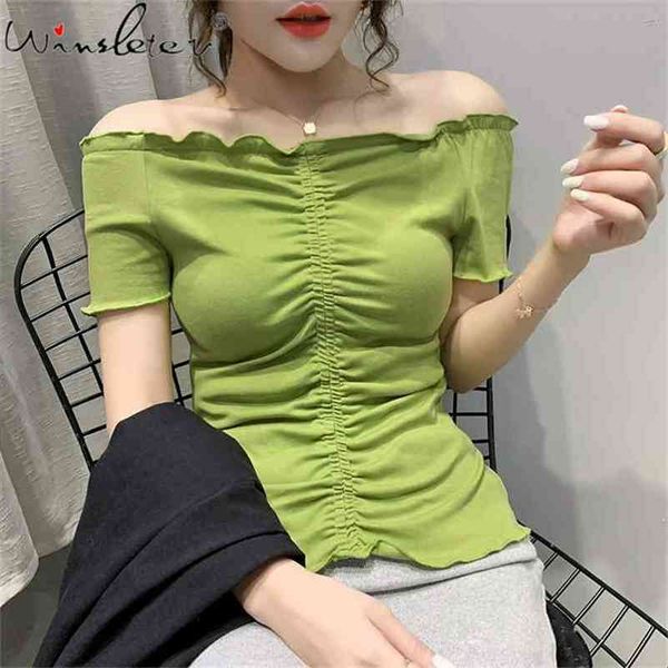 cotton womens slim tshirt simple solid color off-shoulder tee summer korean casual t shirt woman clothing t03019b 210421, Black;gray
cotton womens slim tshirt simple solid color off-shoulder tee summer korean casual t shirt woman clothing t03019b 210421, Black;gray