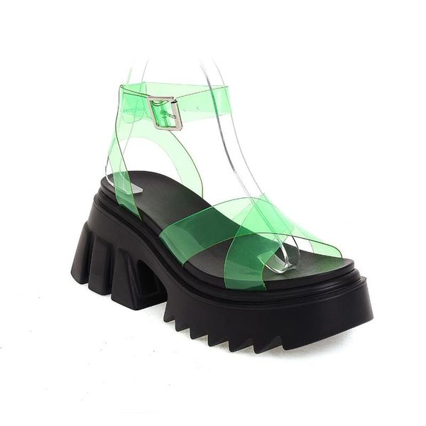 sandals fashion transparent pvc summer cool women platform candy color heels thick bottom waterproof shoes, Black
sandals fashion transparent pvc summer cool women platform candy color heels thick bottom waterproof shoes, Black
