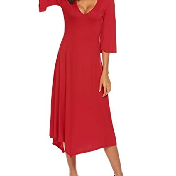 casual dresses angvns womens deep v neck 3/4 ruffle sleeve swing loose midi dress 126e, Black;gray
casual dresses angvns womens deep v neck 3/4 ruffle sleeve swing loose midi dress 126e, Black;gray