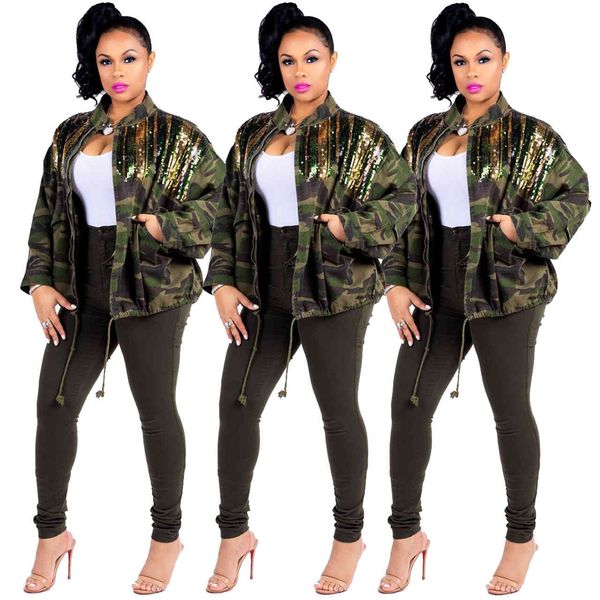 autumn styles women green camouflage jackets long sleeves turn down neck pockets sequins fashion street club casual coats outwear, Black;brown
autumn styles women green camouflage jackets long sleeves turn down neck pockets sequins fashion street club casual coats outwear, Black;brown