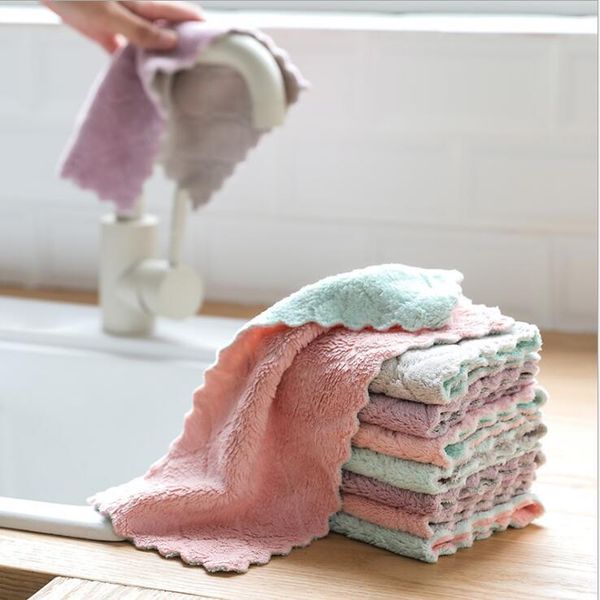microfiber kitchen dish cloth cleaning rags for washing dishes cotton towel
