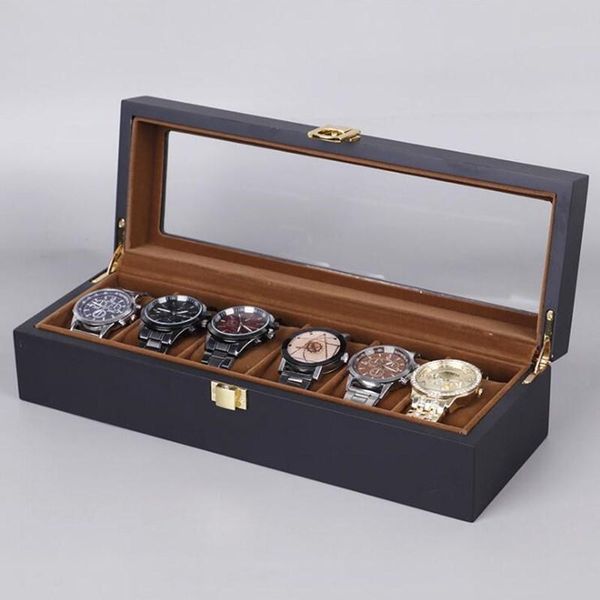 watch boxes & cases 6/10/12 grids box black matte spray paint case holder organizer for men quartz women jewelry display, Black;blue
watch boxes & cases 6/10/12 grids box black matte spray paint case holder organizer for men quartz women jewelry display, Black;blue