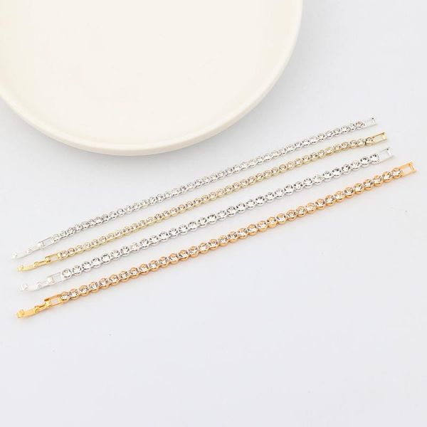 link, chain brand fashion charm simple luxury round white zircon light gold color jewelry bracelets for woman elegance wedding party gift, Black
link, chain brand fashion charm simple luxury round white zircon light gold color jewelry bracelets for woman elegance wedding party gift, Black