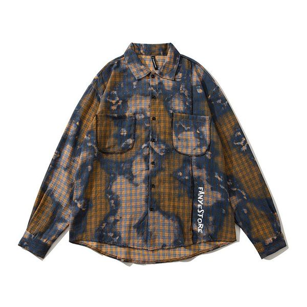 men's casual shirts graffiti lapel plaid autumn mens harajuku streetwear vibe style spliced oversize loose hip hop couple shirt, White;black
men's casual shirts graffiti lapel plaid autumn mens harajuku streetwear vibe style spliced oversize loose hip hop couple shirt, White;black