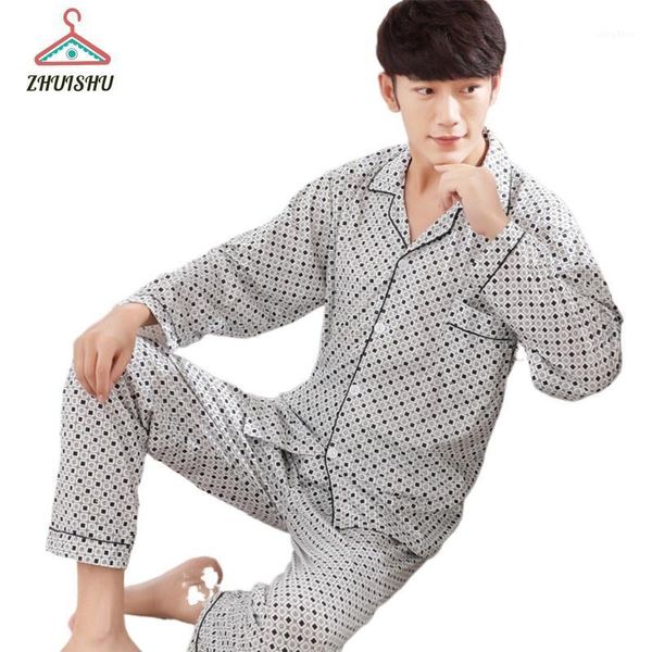 large size spring autumn pajama sets suit knitted cotton casual thin long sleeve sleepwear plaid home wear homewear t41 men's, Black;brown
large size spring autumn pajama sets suit knitted cotton casual thin long sleeve sleepwear plaid home wear homewear t41 men's, Black;brown