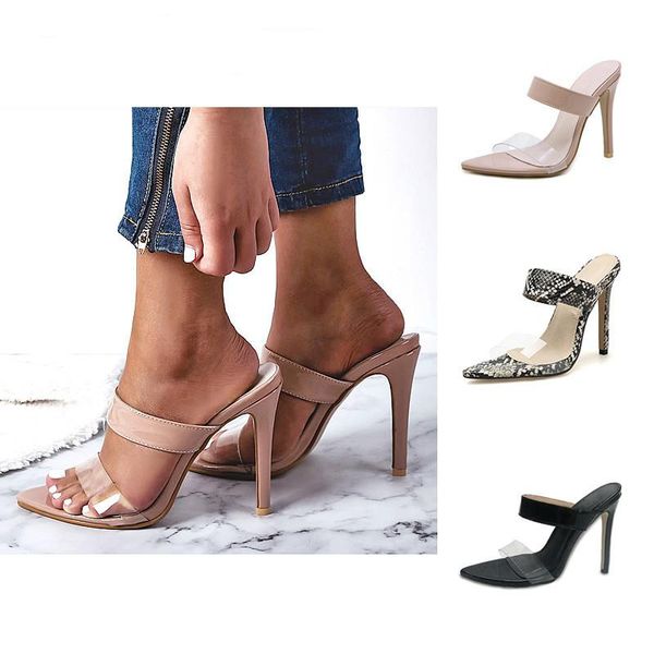 women snake pattern transparent pvc band sandals outdoor thin high heels slippers summer slides fashion party shoes 362, Black
women snake pattern transparent pvc band sandals outdoor thin high heels slippers summer slides fashion party shoes 362, Black