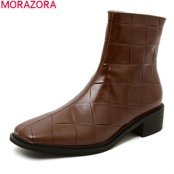 morazora arrival women boots genuine leather boots thick heels square toe solid color autumn winter ankle boots 210506, Black
morazora arrival women boots genuine leather boots thick heels square toe solid color autumn winter ankle boots 210506, Black