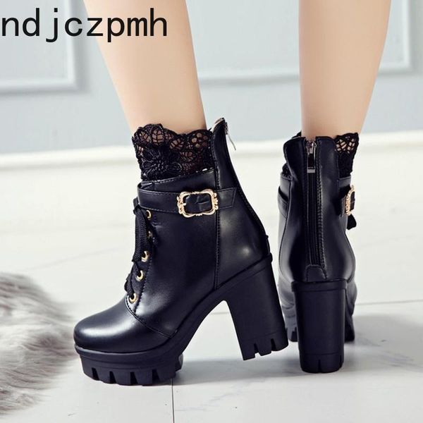 boots women's the winter round head zipper lace fashion high heel short tube shoes plus size 34-43 height 10cm, Black
boots women's the winter round head zipper lace fashion high heel short tube shoes plus size 34-43 height 10cm, Black