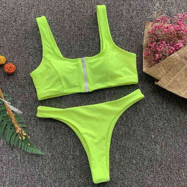 women's swimwear none green high cut bikini female swimsuit women two-pieces set zipper bather bathing suit swim 5109 cfk7, White;black
women's swimwear none green high cut bikini female swimsuit women two-pieces set zipper bather bathing suit swim 5109 cfk7, White;black