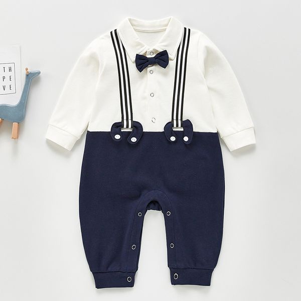 boys romper spring long sleeve boy gentleman bow tie rompers jumpsuit baby clothes, Blue 
boys romper spring long sleeve boy gentleman bow tie rompers jumpsuit baby clothes, Blue