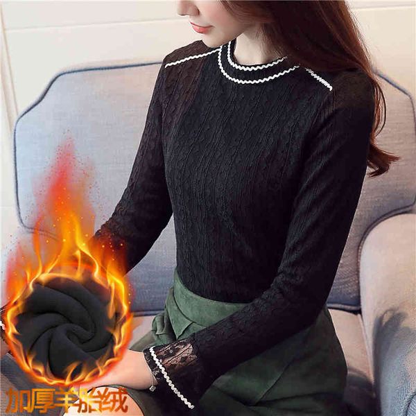 lace plus velvet bottom women blouse shirt white hollow out long sleeve korean fashion clothing blousa 909a 210420
lace plus velvet bottom women blouse shirt white hollow out long sleeve korean fashion clothing blousa 909a 210420