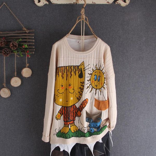 women's sweaters korea women loose knitting sweater spring autumn femme pull o-neck print pattern casual female pullovers knitwear, White;black
women's sweaters korea women loose knitting sweater spring autumn femme pull o-neck print pattern casual female pullovers knitwear, White;black