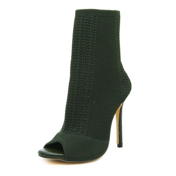 boots womens green elastic knit sock ladies open toe high heels fashion kardashian ankle women pumps, Black
boots womens green elastic knit sock ladies open toe high heels fashion kardashian ankle women pumps, Black