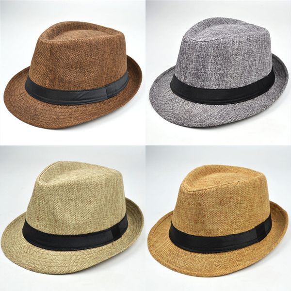 spring autumn short brim breathable sunshade jazz middle aged and old men's linen hat, Black;white
spring autumn short brim breathable sunshade jazz middle aged and old men's linen hat, Black;white