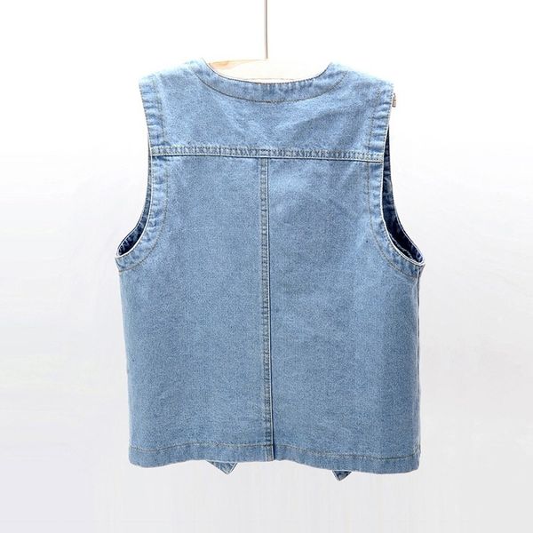 women's vests spring summer denim woman's waistcoat stylish boyfriend loose sleeveless jacket short college cleavage in v single b, Black;white
women's vests spring summer denim woman's waistcoat stylish boyfriend loose sleeveless jacket short college cleavage in v single b, Black;white