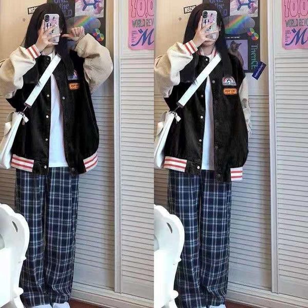 women's jackets american retro corduroy baseball uniform spring and autumn all-match european high street chic early, Black;brown
women's jackets american retro corduroy baseball uniform spring and autumn all-match european high street chic early, Black;brown